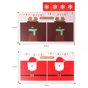 Cartes d'emballage bonbons de Noël avec Père Noël renne et autocollants flocons