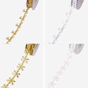 Christmas Snowflake Reindeer Hollow Out Decorative Ribbon Tape For Gift Wrapping Party Event Scene Arrangement DIY Crafts