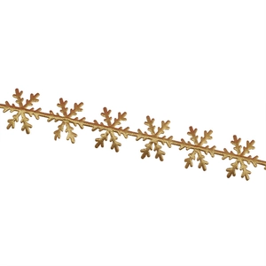 10m metallic gold snowflake ribbon for Christmas tree decoration and gift wrapping