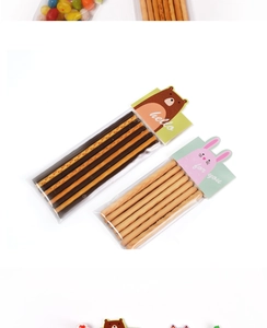 Cute cartoon animal paper cards for food packaging bags with bear and rabbit designs