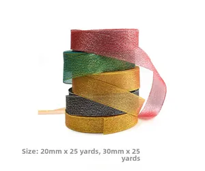 Rubans métallisés scintillants multicolores pour l'emballage de boîtes de Noël