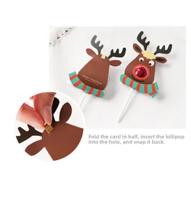 Macro detail of elk lollipop cards showing secure folding structure and gift packaging