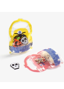 Details von Halloween-Süßigkeitstüten mit Reißverschluss und kreativem Griffdesign