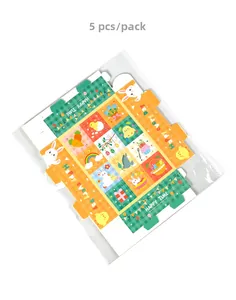 Detailed view of 5pcs Easter DIY surprise gift boxes with bunny and egg cartoon patterns