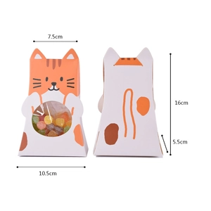 Boîte cadeau en forme de chat avec fenêtre pour bonbons, dimensions 16x10,5 cm