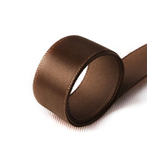 Dark brown satin ribbon roll for wedding gift wrapping and DIY crafts, 23 meters
