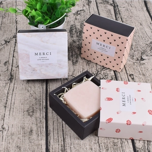 Elegante Marmormuster und Erdbeerdruck Schubladen-Geschenkboxen für Seifenverpackungen