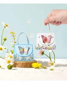 Mini Schmetterling Geschenkkarton mit Blumenmuster und Bandgriff für Partyartikel