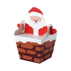 3D Santa Claus chimney gift box made of thick cardstock for Christmas candy packaging