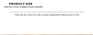 Detailed size chart for 0.5cm width 18k gold plated titanium steel irregular ring