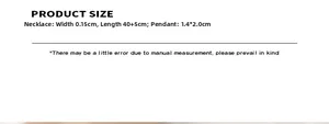Guide des tailles détaillé pour collier pendentif sac à main avec dimensions précises
