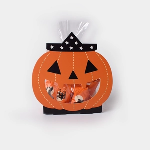 Halloween pumpkin gift box with black wizard hat for candy and biscuit packaging