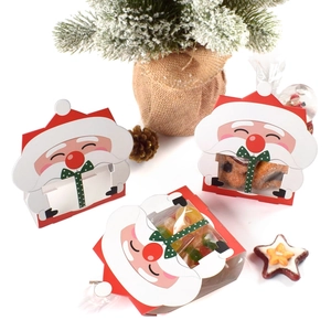 Weihnachten Weihnachtsmann Geschenkkartons Mit Transparentem Fenster DIY Backen Plätzchen Süßigkeiten Verpackung Box Party