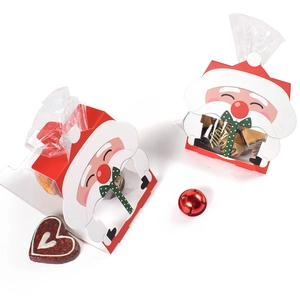 Weihnachtsmann-Geschenkbox-Set mit Sichtfenster für Kekse und Nougat-Verpackungen