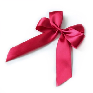 Hochglänzende dunkelrosa Satin-Schleife aus Polyester für Geschenke und Deko