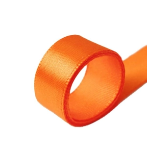 Glänzendes orangefarbenes Satinband aus Polyester für Geschenkboxen und festliche Deko