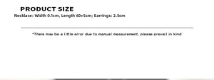Size guide for French vintage necklace and earrings set with detailed dimensions