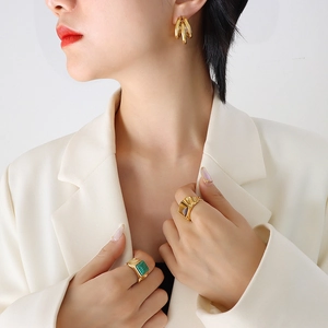 Triple Layer C-Shaped Hoop Earrings Titanium Steel Gold Plated Hollow Tube Hoop Earrings For Women Personalized Jewelry