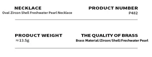 Spécifications détaillées du collier de perles baroques en laiton et zircone