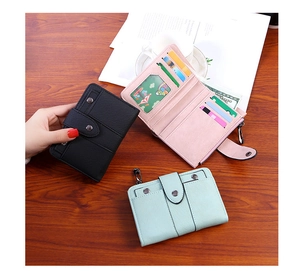 Detailed interior of women short wallet showing card slots and smooth coin zip pocket