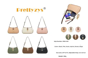 Litchi pattern faux leather underarm bags in six colors with adjustable straps