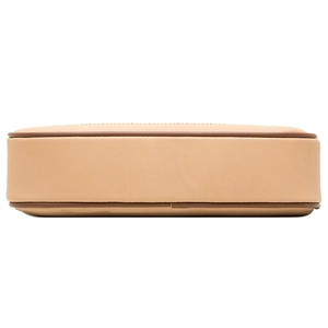 Minimalist PU leather crossbody bag with wide flat base and premium lychee grain texture