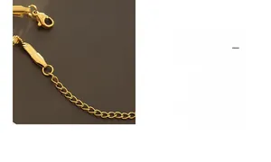 Macro shot of gold lobster clasp and adjustable extension chain on the necklace