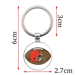 American football helmet keychain with 6cm total height and 3cm ring diameter