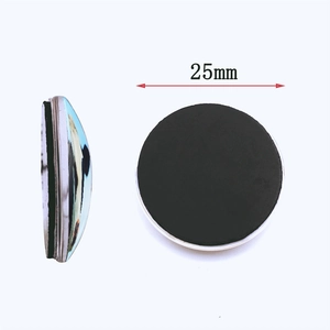 Round 25mm crystal glass cow farm fridge magnet with black magnetic back for home decor