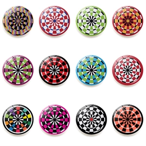Crystal Glass Dartboard Fridge Magnets Colorful Bullseye Magnetic Stickers For Kitchen Home Office Decoration Whiteboard Accessories