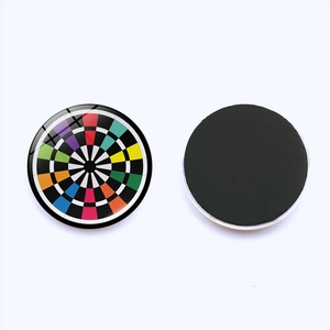 30mm colorful dartboard glass refrigerator magnets with soft magnetic backing