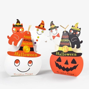 Lot de boîtes cadeaux d'Halloween avec citrouilles et fantômes pour emballages festifs