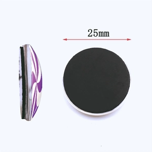 Aimant de frigo rond 25mm en verre spirale violette avec base magnétique pour déco
