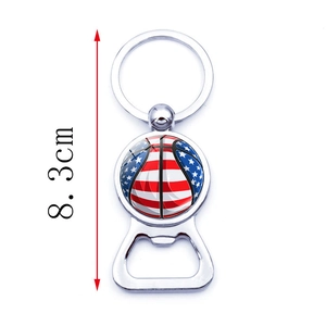 Llavero abridor de botellas de baloncesto de metal con bandera USA, de 8,3 cm