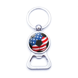 Llavero Abrebotellas de Metal Balón Deportivo Diseño Bandera Americana Aleación de Zinc para Hombres Mujeres Fans