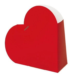 Creative red heart-shaped gift box with a slot for Valentines Day gift packaging