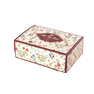 Rectangle floral gift box with All The Best print and cream botanical pattern