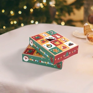 Calendrier de l'Avent de Noël avec 24 compartiments pour des surprises de vacances à faire soi-même