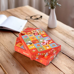 Calendrier de l'avent rouge 24 jours avec figurines de panda et lapin mignon