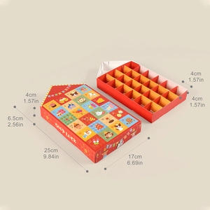 Christmas 24-day countdown advent calendar gift box with festive house shape design
