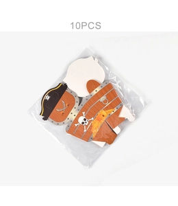 Flat lay of 10PCS pirate treasure chest gift boxes in clear plastic packaging