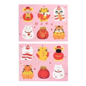Chinesisches Neujahr Lollipop-Karten mit niedlichem Glücksgott und Löwen-Design