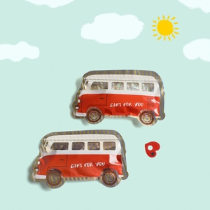 Bus Shaped Candy Gift Bags Red White Cartoon Vehicle Zipper Self Sealing Treat Pouches For Party Favors Cookie Biscuit Packaging