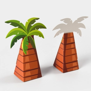 Palm tree shaped candy boxes for Middle East parties, set of 10 paper gift boxes