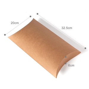 Dicke Kraftpapier Kissenbox Faltbar 32,5x20x6cm für Schals und Geschenkverpackungen