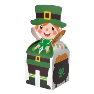 Boîte à bonbons de la Saint-Patrick avec motif de leprechaun et pot de pièces