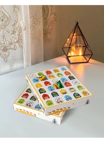 Detail of 30-day Ramadan countdown gift box with colorful silicone dinosaur charms