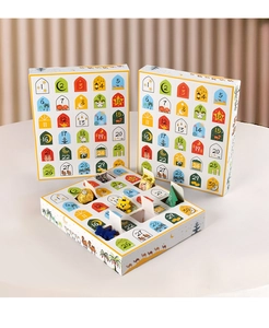 Macro view of a 30-day Ramadan countdown calendar box with festive moon and star patterns