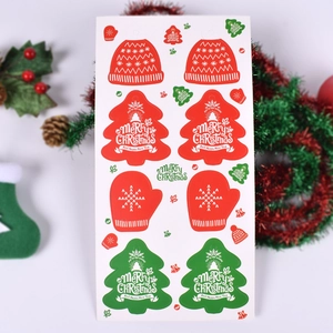 Christmas Paper Gift Tags Hanging Cards Cartoon Santa Hat Glove Xmas Tree Shaped Decor For Holiday Packaging Wrap Decor