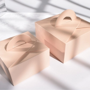 Scatola Regalo Quadrata Portatile In Carta Con Maniglia Imballaggio In Cartone Pieghevole Nastro Per Torte Caramelle Dessert